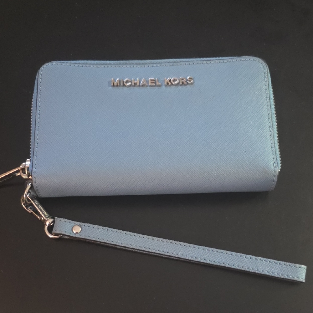 Michael Kors Blue Wristlet Clutch